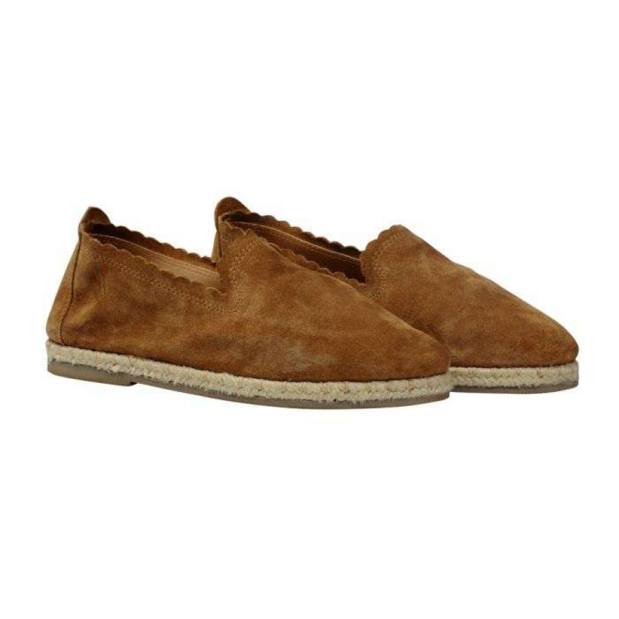 Shoes * | Myra Ladies Velvet Espadrilles Slip-On Shoes S-2993 Store Brown