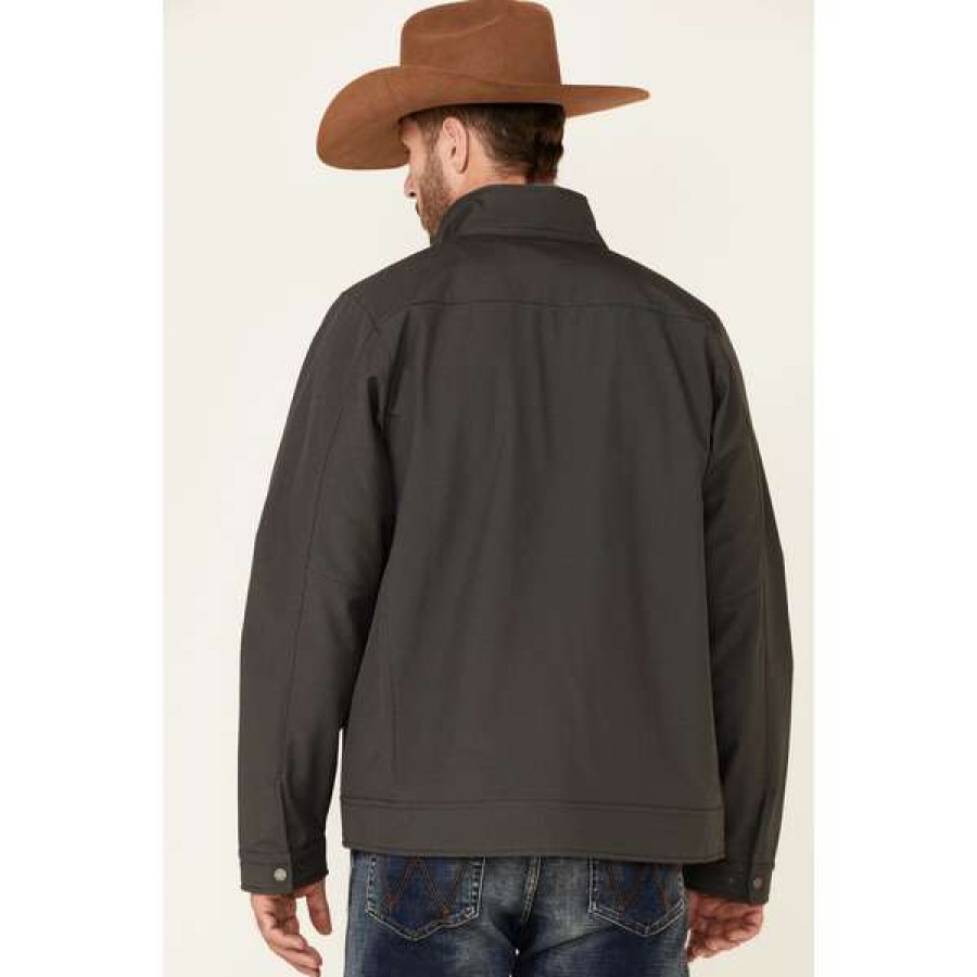 Fashions * | Cinch Men'S Concealed Carry Charcoal Textured Jacket Mwj1539003 Lower Prices Black