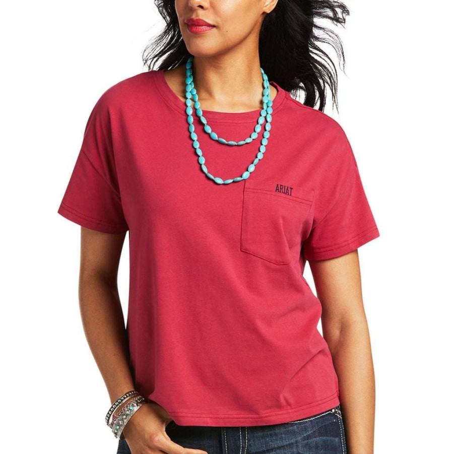 Fashions * | Ariat Ladies Rodeo Show Red Bud Short Sleeve T-Shirt 10039830 Special Style