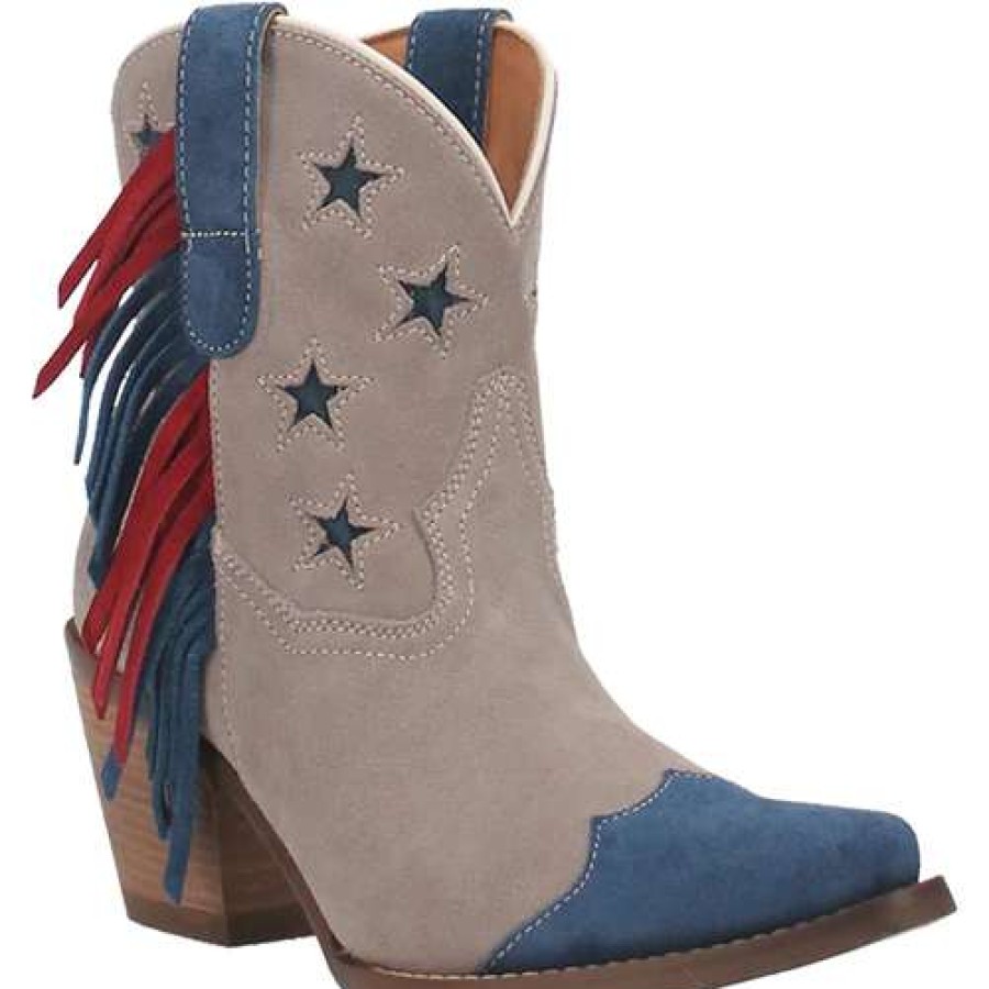 Booties * | Dingo Ladies Glory Fringe Bootie Di767-Gy Featured Grey