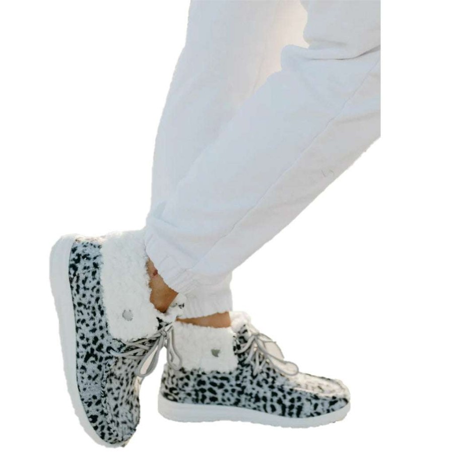 Shoes * | Gypsy Jazz Ladies Odion Grey Leopard Sherpa Casual Shoes Gjsp0108-967 Bestsellers