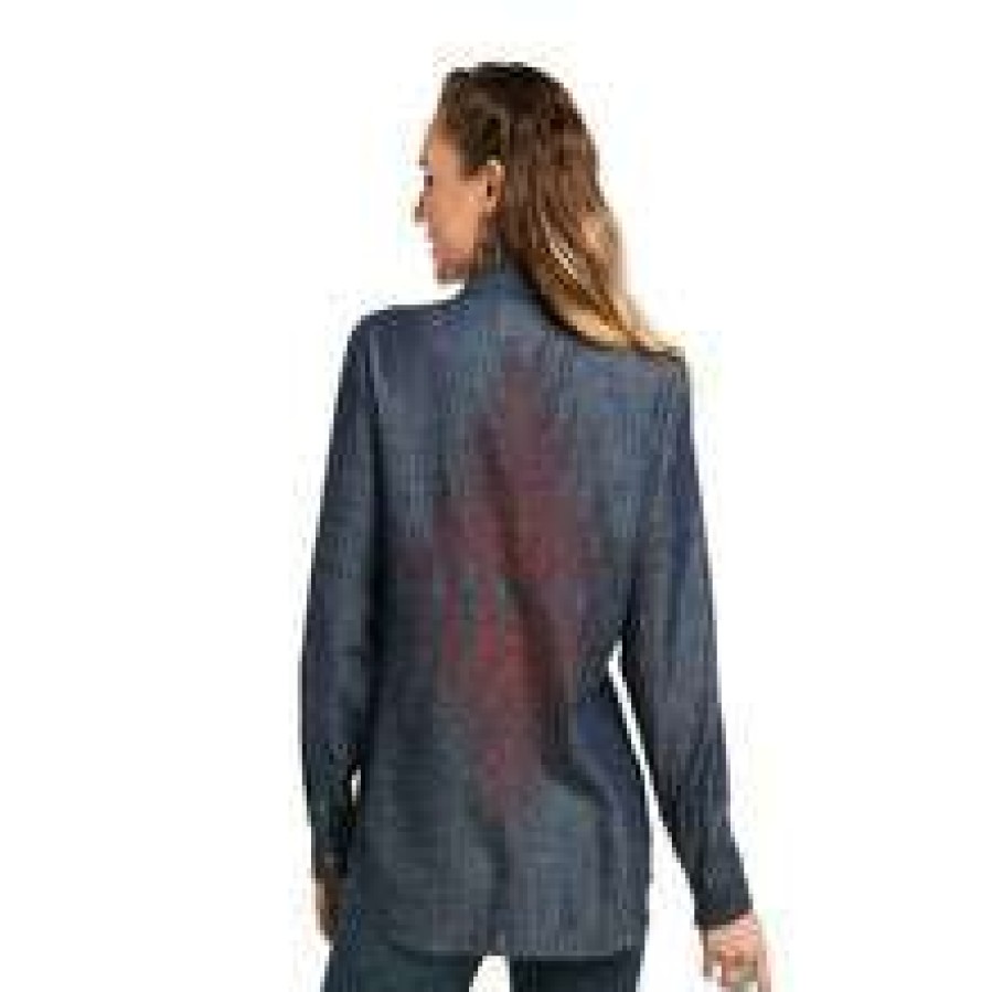 Fashions * | Ariat Ladies Parker Long Sleeve Denim Button Up Shirt 10037240 Discount Online Blue