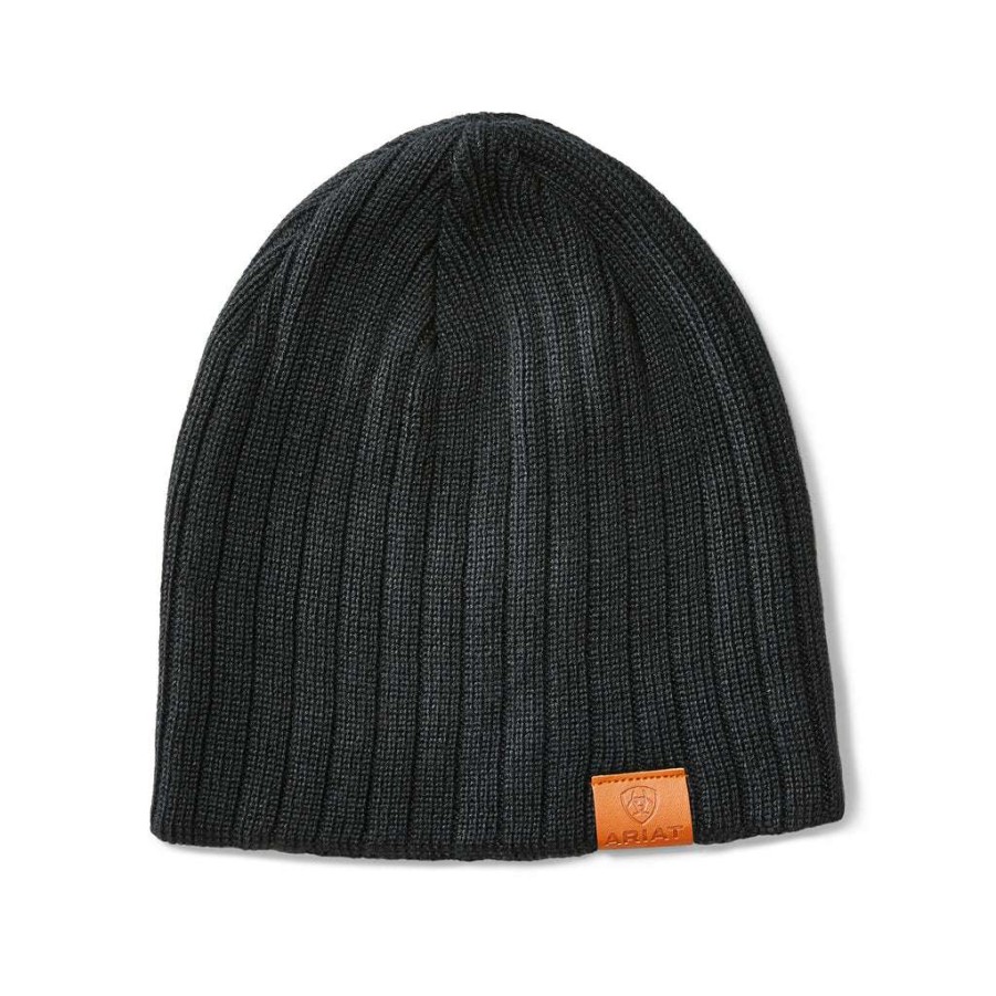 Fashions * | Ariat Unisex Jake Black Easy Fit Beanie 10042054 Latest Fashion