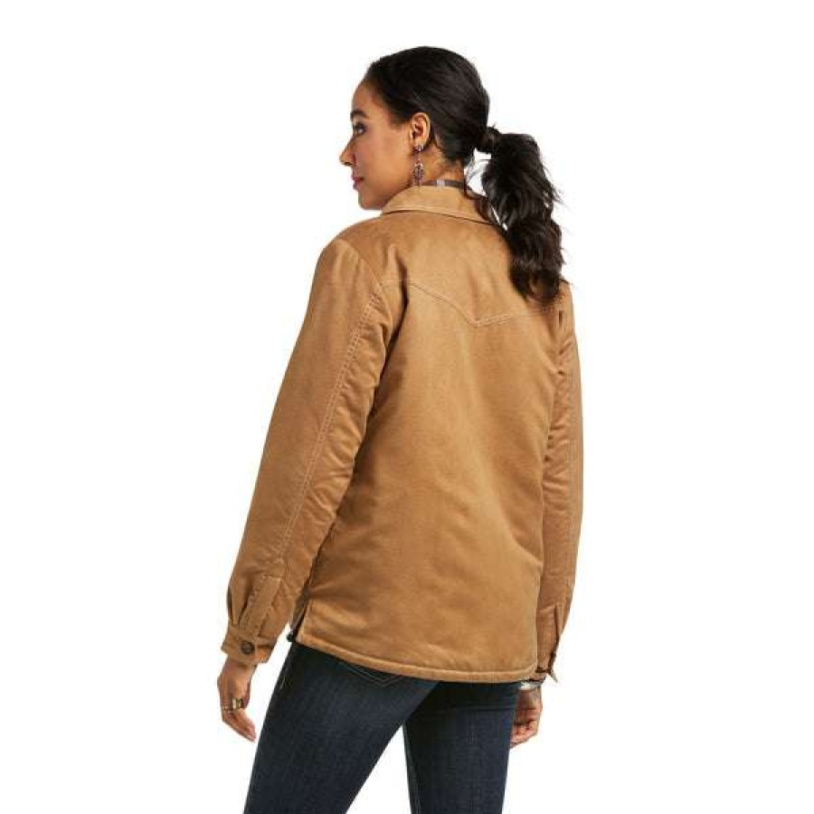 Fashions * | Ariat Ladies Slap Faux Suede Rubber Shirt Jacket 10037742 Discount Online