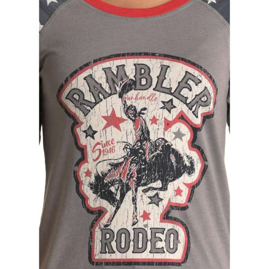 Fashions * | Panhandle Ladies Rambler Rodeo 3/4 Sleeve Baseball T-Shirt Wlwt21Rzja Special Offers