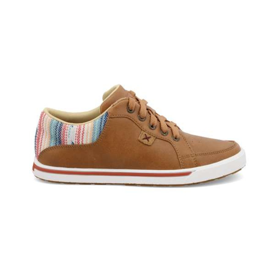 Shoes * | Twisted X Ladies Tan & Pink Multicolor Lace Up Shoes Wca0072 Lower Prices