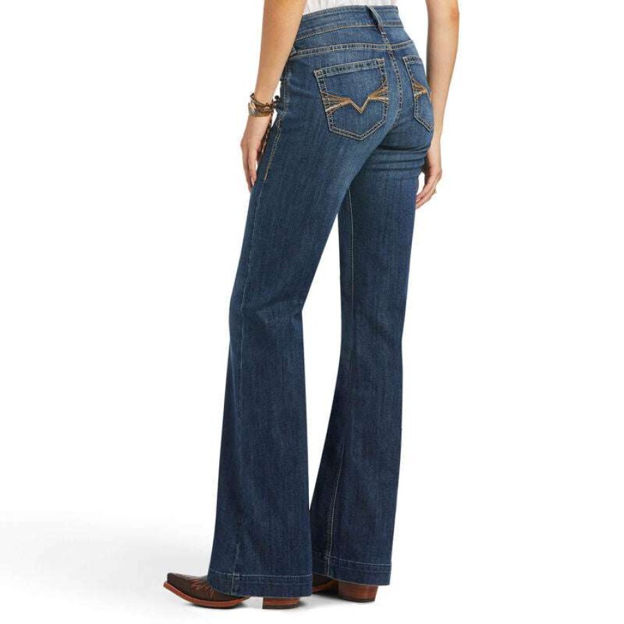 Fashions * | Ariat Ladies Alana Perfect Rise Denim Trouser Jeans 10040805 Fashion Blue