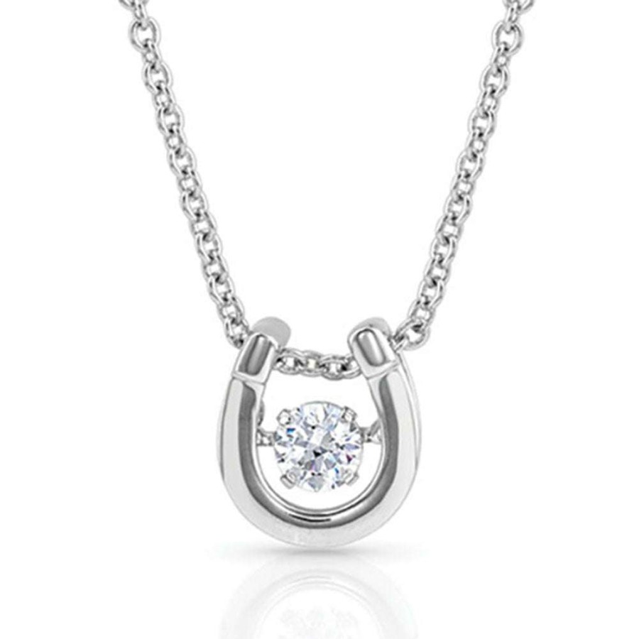 Shoes * | Montana Silversmiths Ladies Birthstone Horseshoe Necklace Nc4742-Apr Special Offers