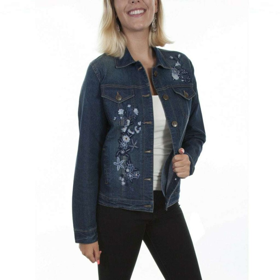 Fashions * | Scully Ladies Classic Denim Jackets Hc466-Den Promotions Blue