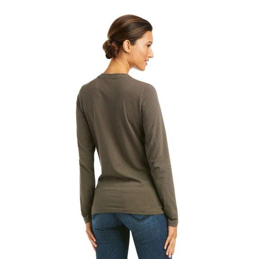 Fashions * | Ariat Ladies Flora Fauna Logo Long Sleeve T-Shirt 10031058 Discount Online