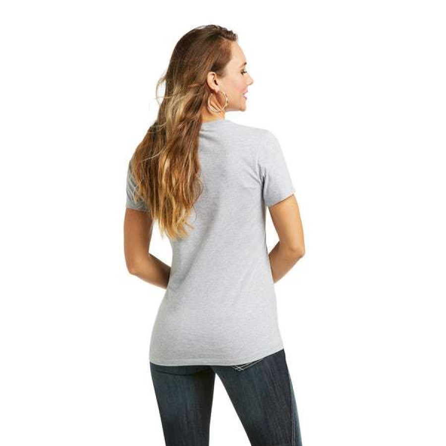 Fashions * | Ariat Ladies Retro Cow Gal Athletic Heather T-Shirt 10038634 Bestsellers