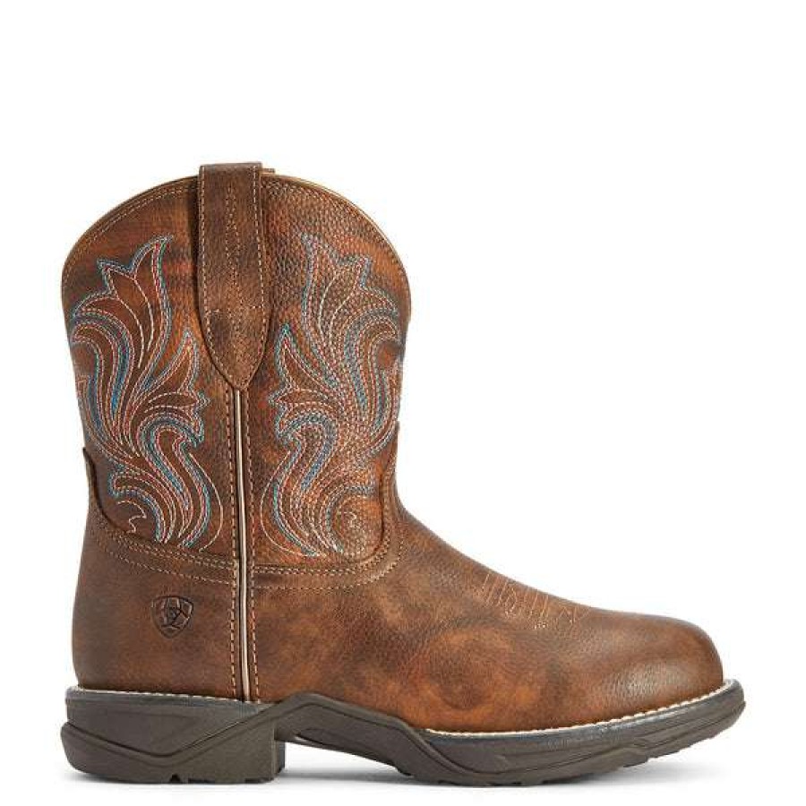 Fashions * | Ariat Ladies Anthem Round Toe Copper Kettle Shorties 10042422 Crazy Deals