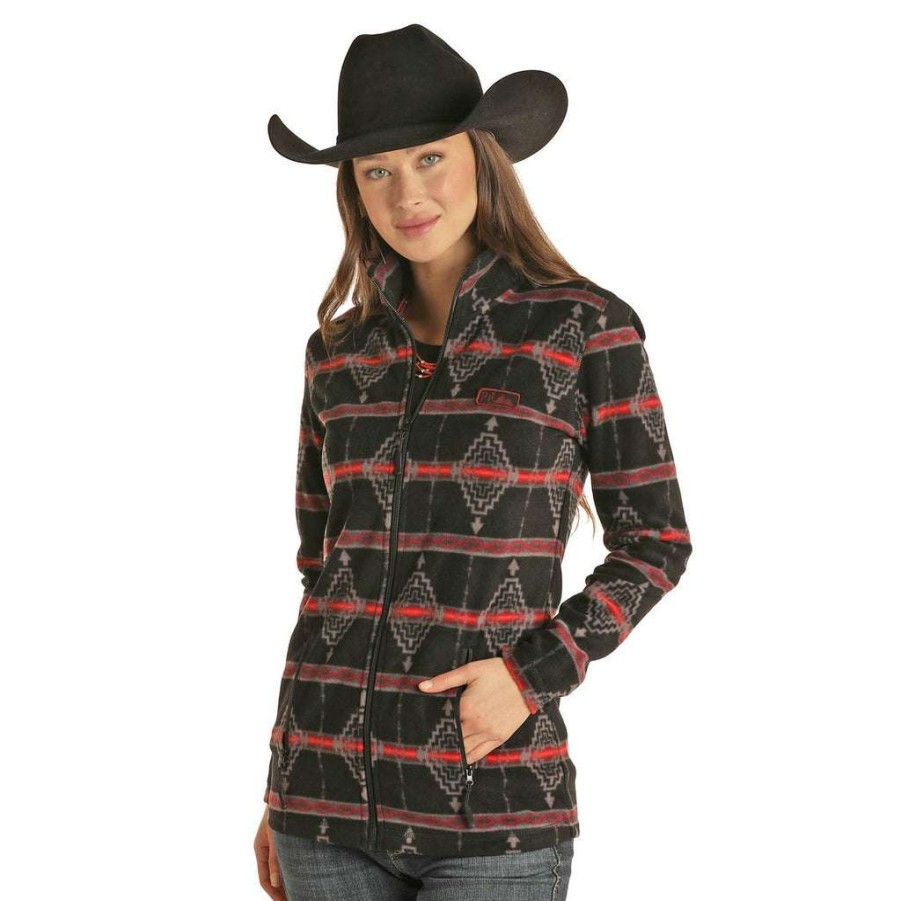 Fashions * | Powder River Ladies Performance Aztec Jacket 52-1040 Shop Black