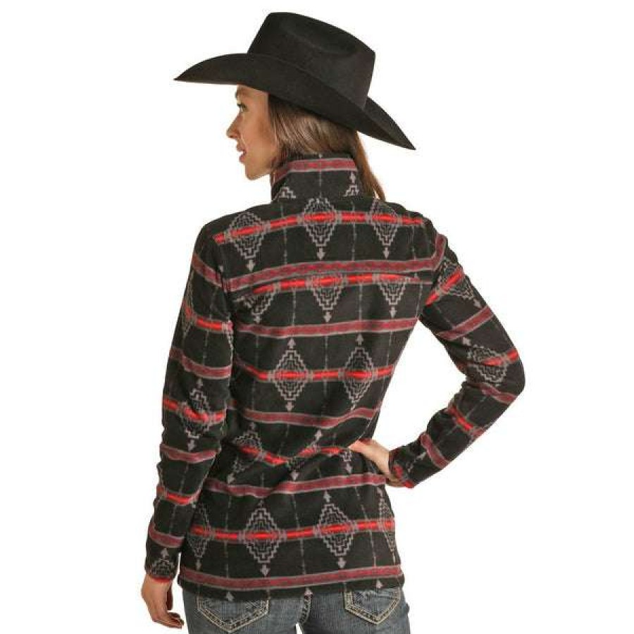 Fashions * | Powder River Ladies Performance Aztec Jacket 52-1040 Shop Black