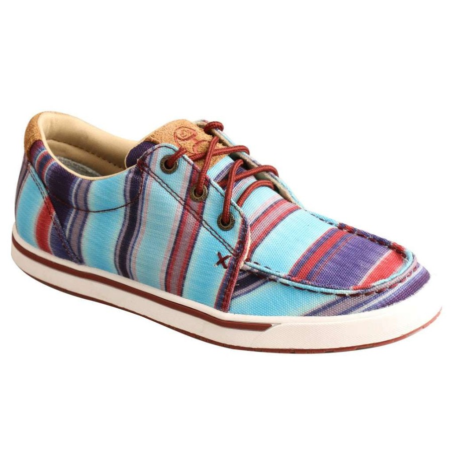 Shoes * | Twisted X Ladies Hooey Loper Blue Serape Print Lace-Up Shoes Whyc023 Excellent Quality