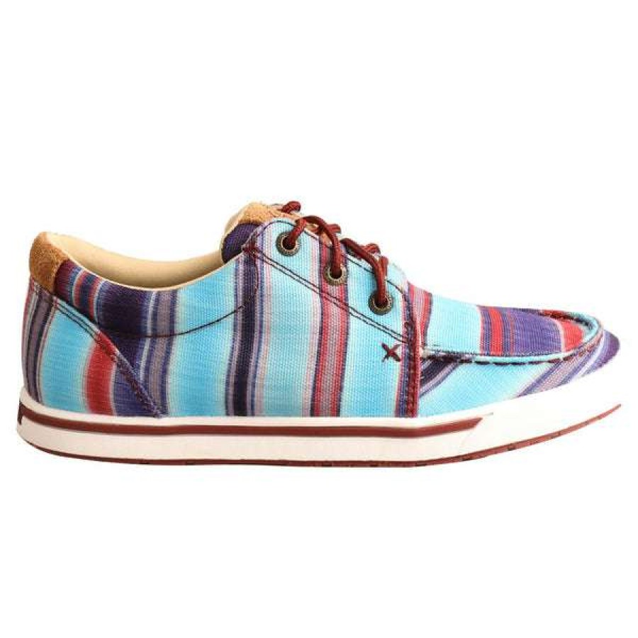 Shoes * | Twisted X Ladies Hooey Loper Blue Serape Print Lace-Up Shoes Whyc023 Excellent Quality