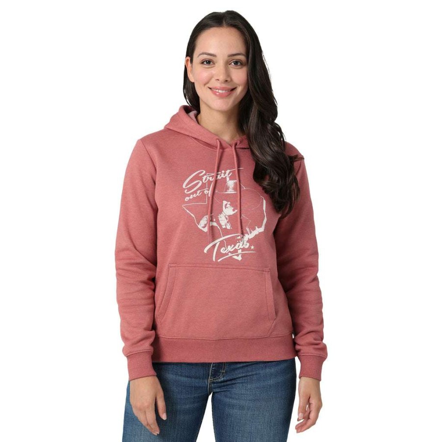 Fashions * | Wrangler Ladies George Strait Graphic Hoodie 112319175 Bestsellers Pink