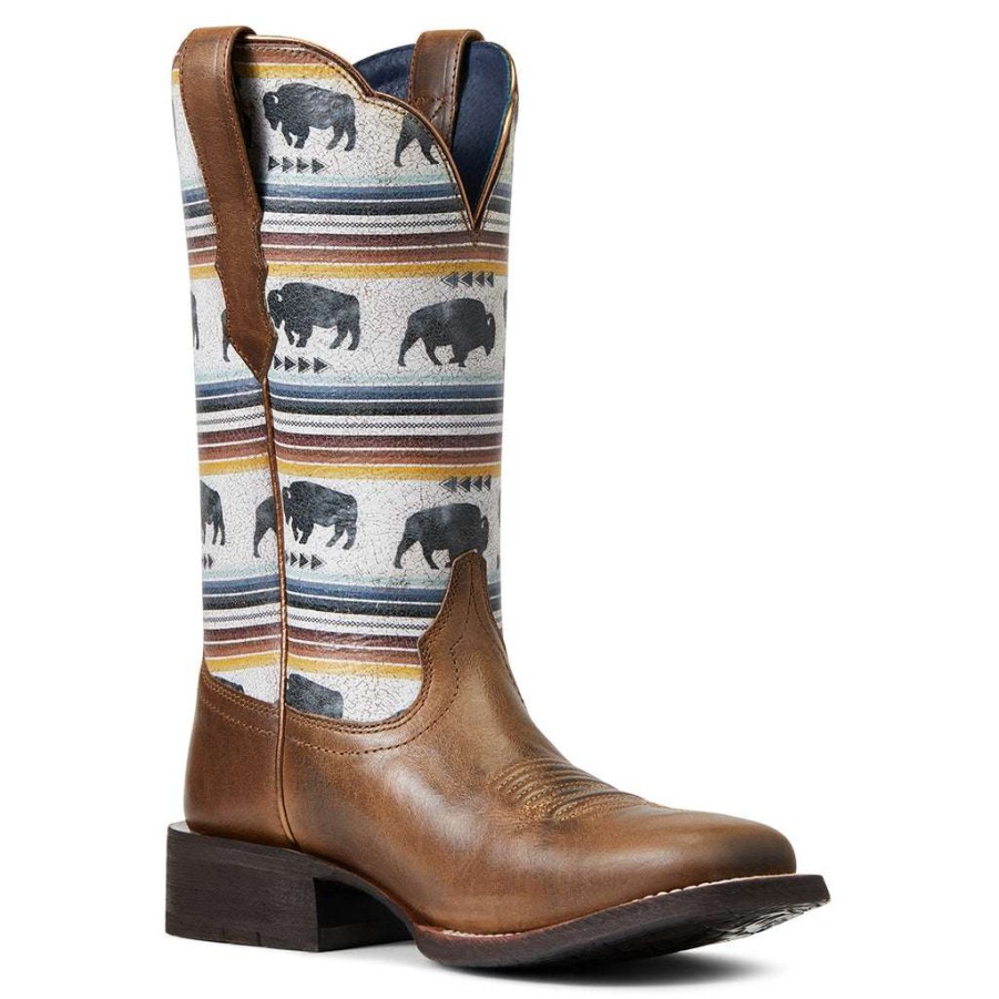 Booties * | Ariat Ladies Circuit Savanna Ash Brown Square Toe Boots 10040423 Store