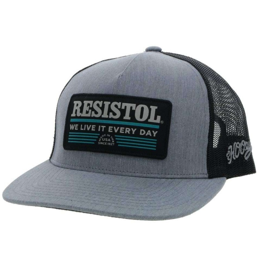 Fashions * | Hooey Men'S Resistol 5-Panel Grey & Black Trucker Cap 2252T-Gybk Featured