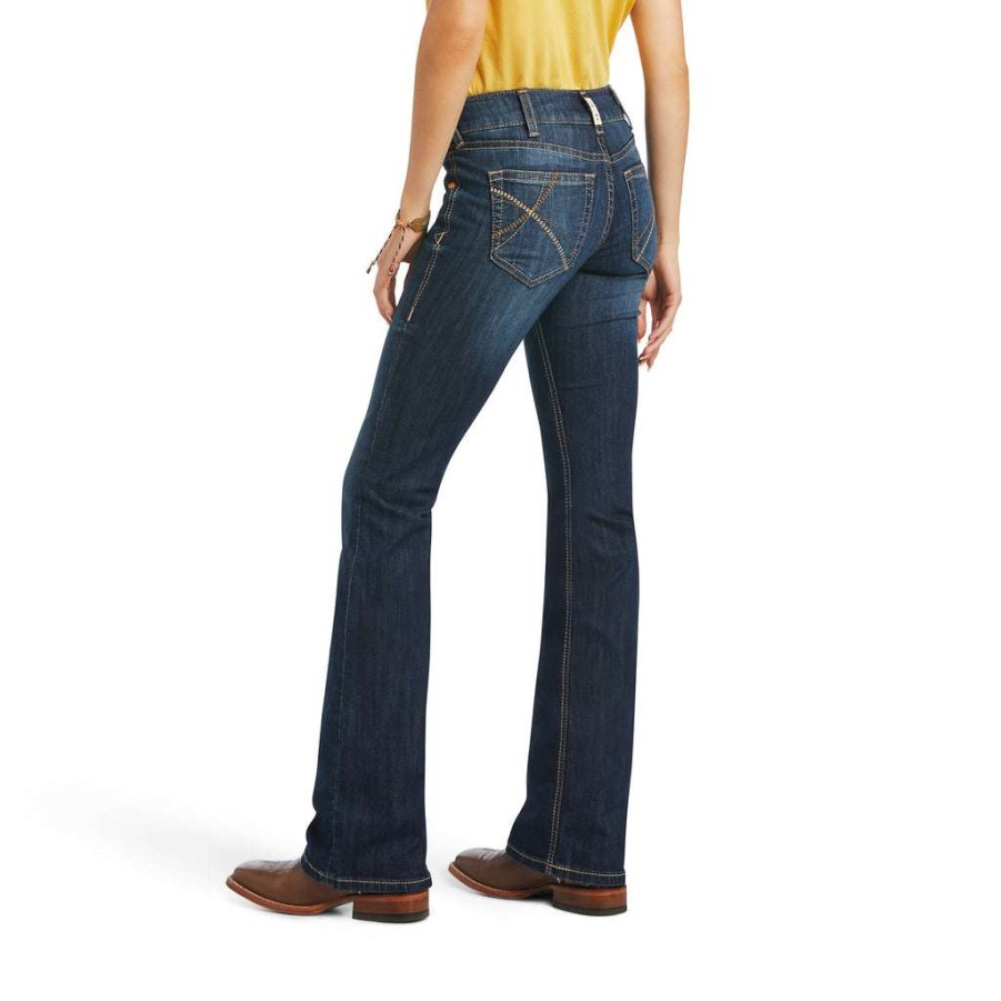 Fashions * | Ariat Ladies Vicky R.E.A.L Denim Boot Cut Jeans 10040798 Crazy Deals Blue