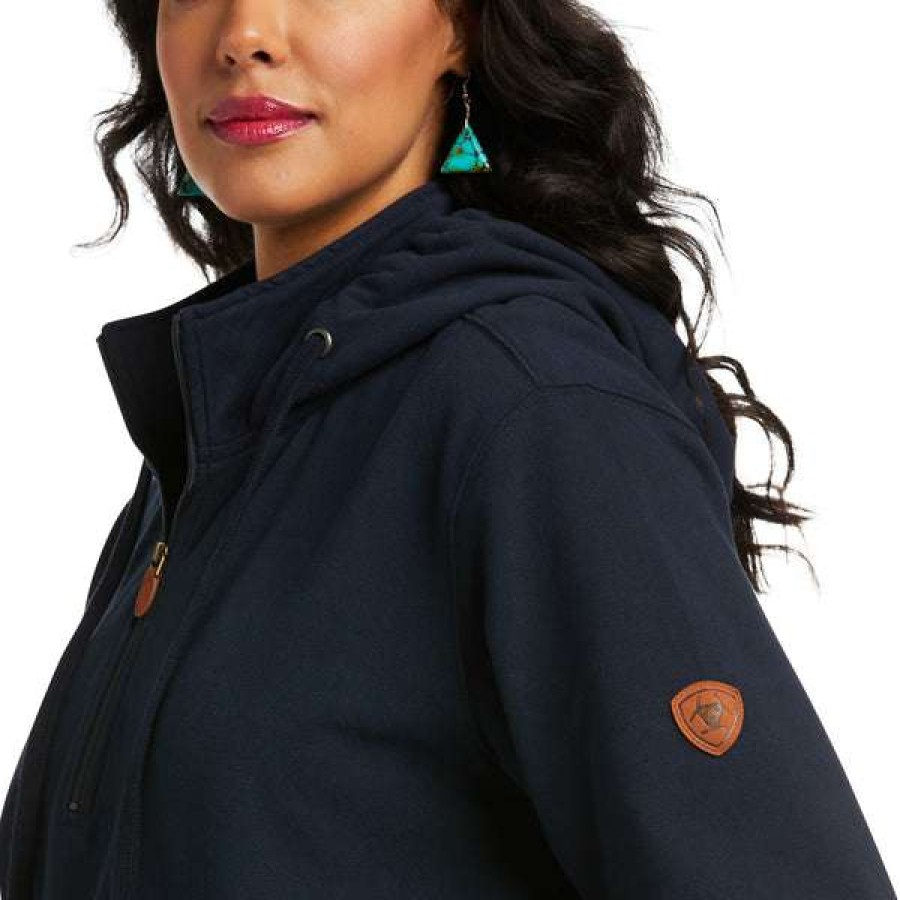 Fashions * | Ariat Ladies Real Elevated Dark Sapphire Hoodie 10037894 Bestsellers