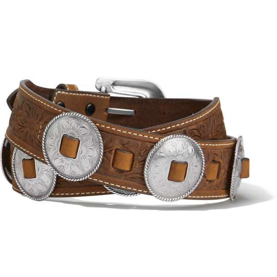 Fashions * | Brighton Ladies Sedona Concho Dark Brown Western Belt C51309 Online