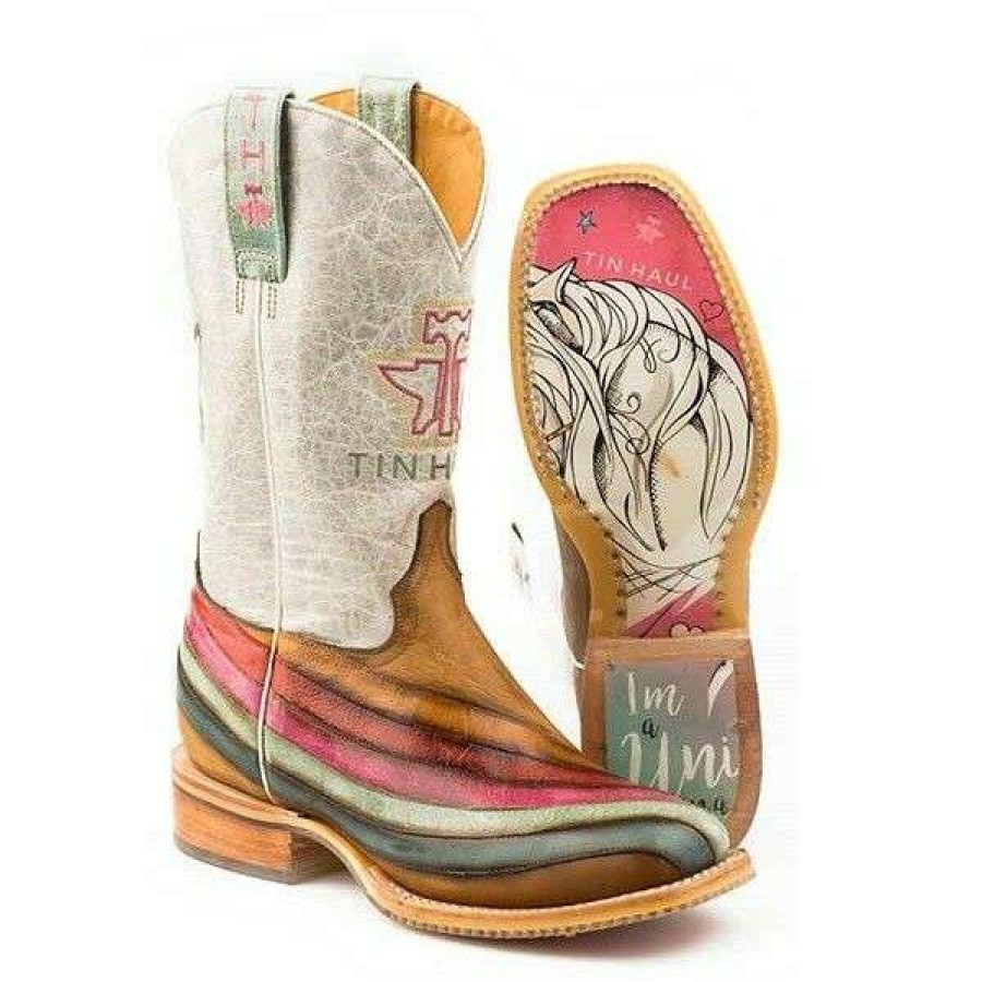 Booties * | Tin Haul Ladies Over The Rainbow True Love Sole Boots 14-021-0077-1400 Exclusive Brown