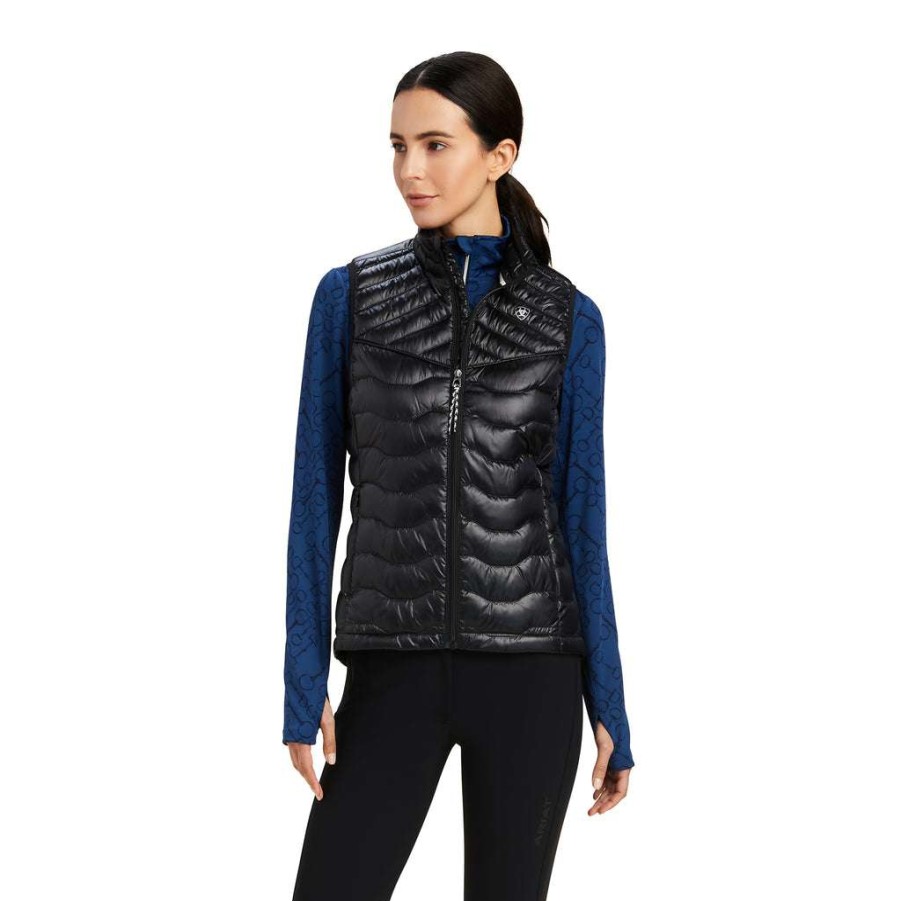 Fashions * | Ariat Ladies Ir Black Ideal Down Vest 10041378 Crazy Deals