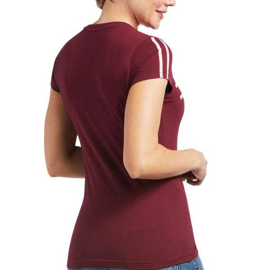 Fashions * | Ariat Ladies Logo Lane Zinfandel Short Sleeve T-Shirt 10039654 Special Style