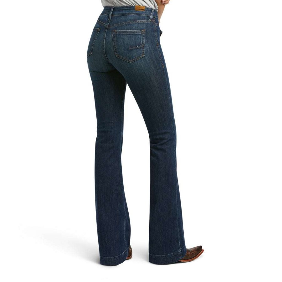 Fashions * | Ariat Ladies Slim Trouser High Rise Bessie Pacific Washed Jeans 10039597 Lower Prices Blue