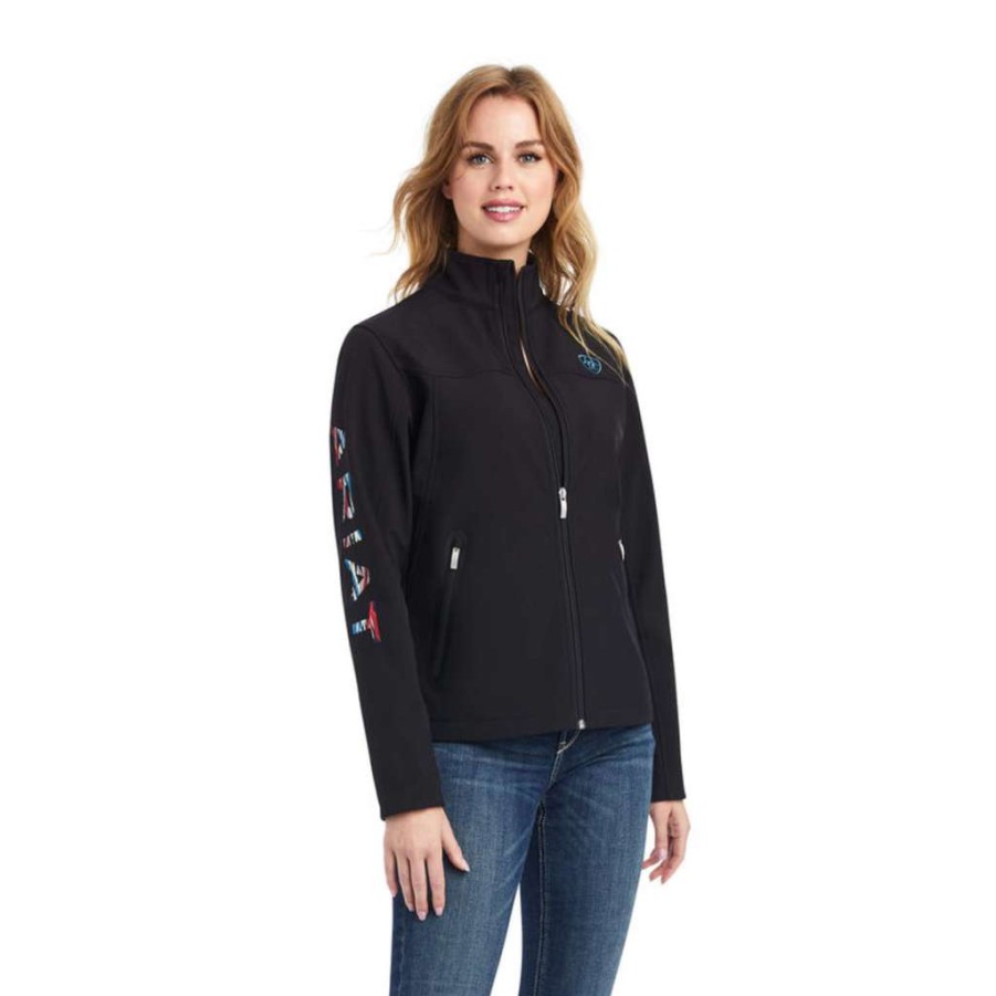 Fashions * | Ariat Ladies Team Logo Chimayo Softshell Jacket 10042185 Promotions Black