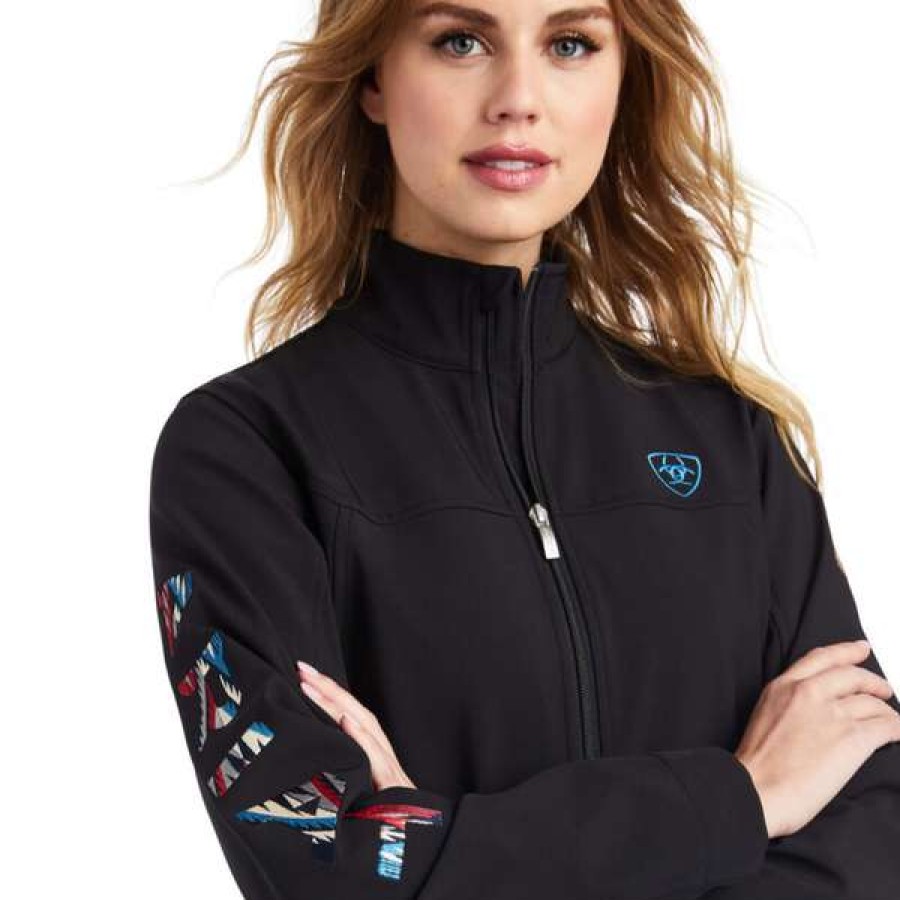 Fashions * | Ariat Ladies Team Logo Chimayo Softshell Jacket 10042185 Promotions Black