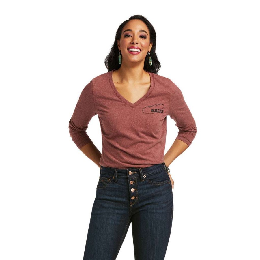 Fashions * | Ariat Ladies Good Lookin' Long Sleeve Apple Butter Shirt 10037901 Fashionable