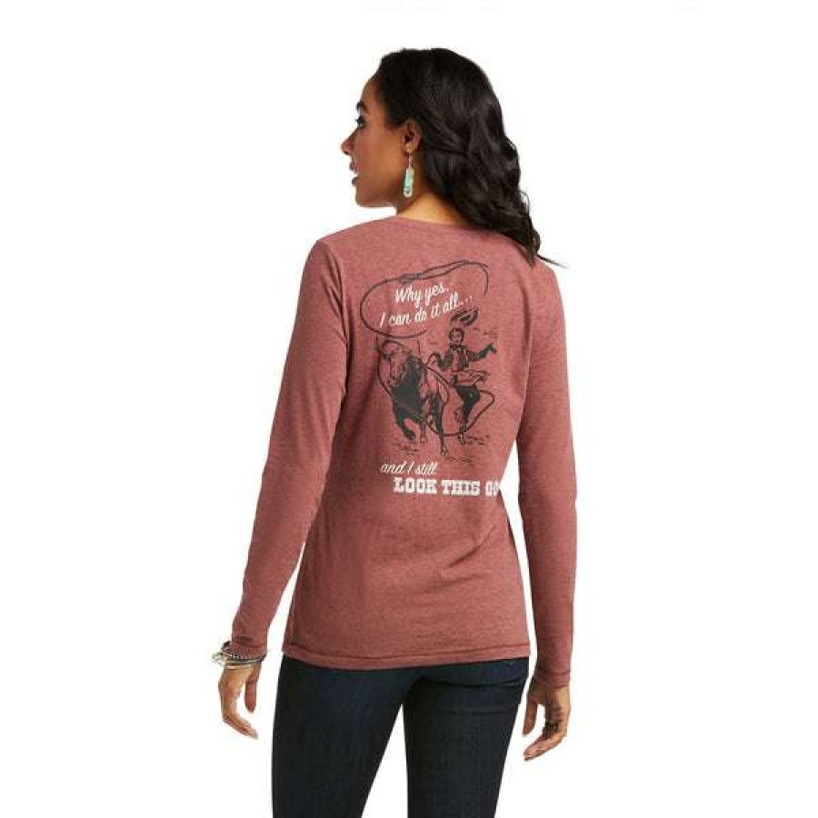 Fashions * | Ariat Ladies Good Lookin' Long Sleeve Apple Butter Shirt 10037901 Fashionable