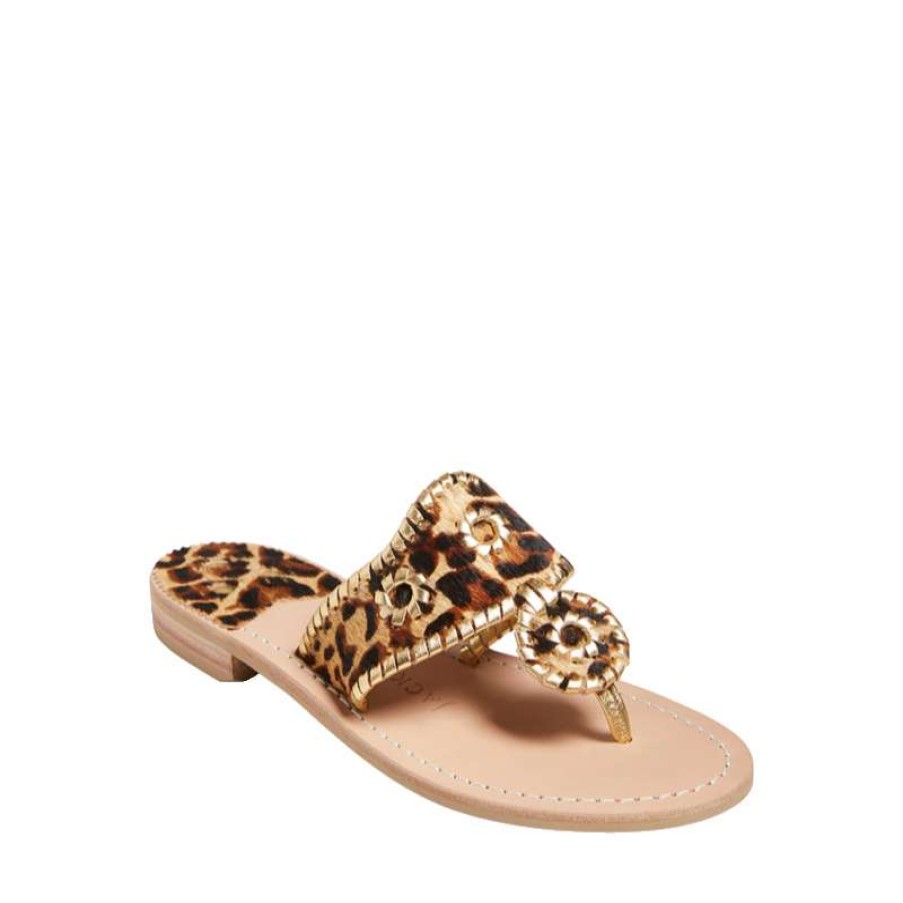 Fashions * | Jack Rogers Ladies Haircalf Leopard Flat Sandals 141211Jk01 Special Style