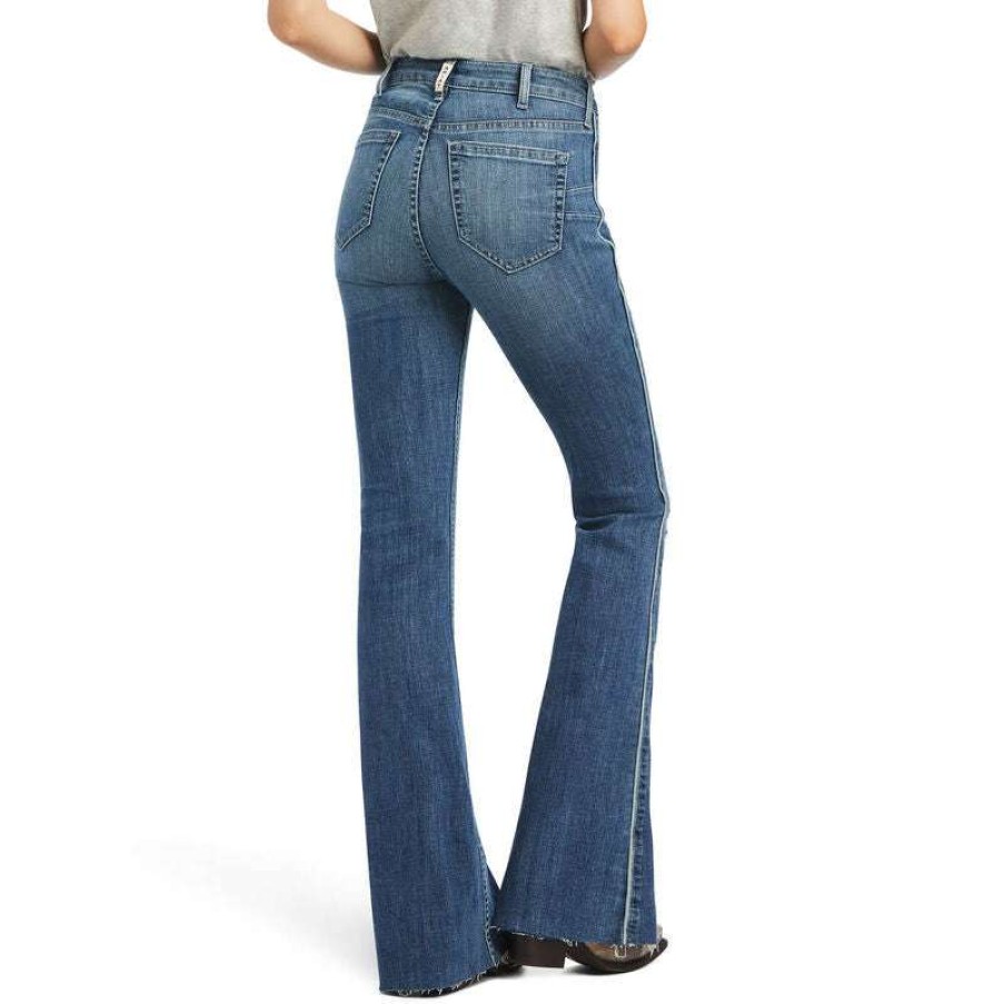 Fashions * | Ariat R.E.A.L Ladies Piper High Rise Flare Denim Jeans 10040804 Good Quality