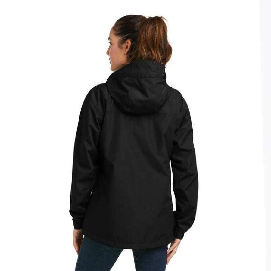 Fashions * | Ariat Ladies Rebar Stormshell Black Waterproof Jacket 10037842 Special Style