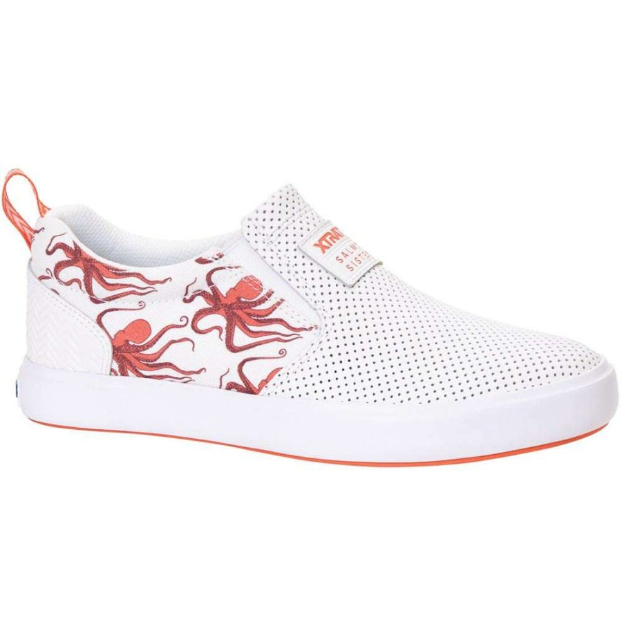 Shoes * | Xtratuf Ladies Salmon Sisters Sharkbyte Leather Slip-On Shoes Xsw-101 Fashionable White