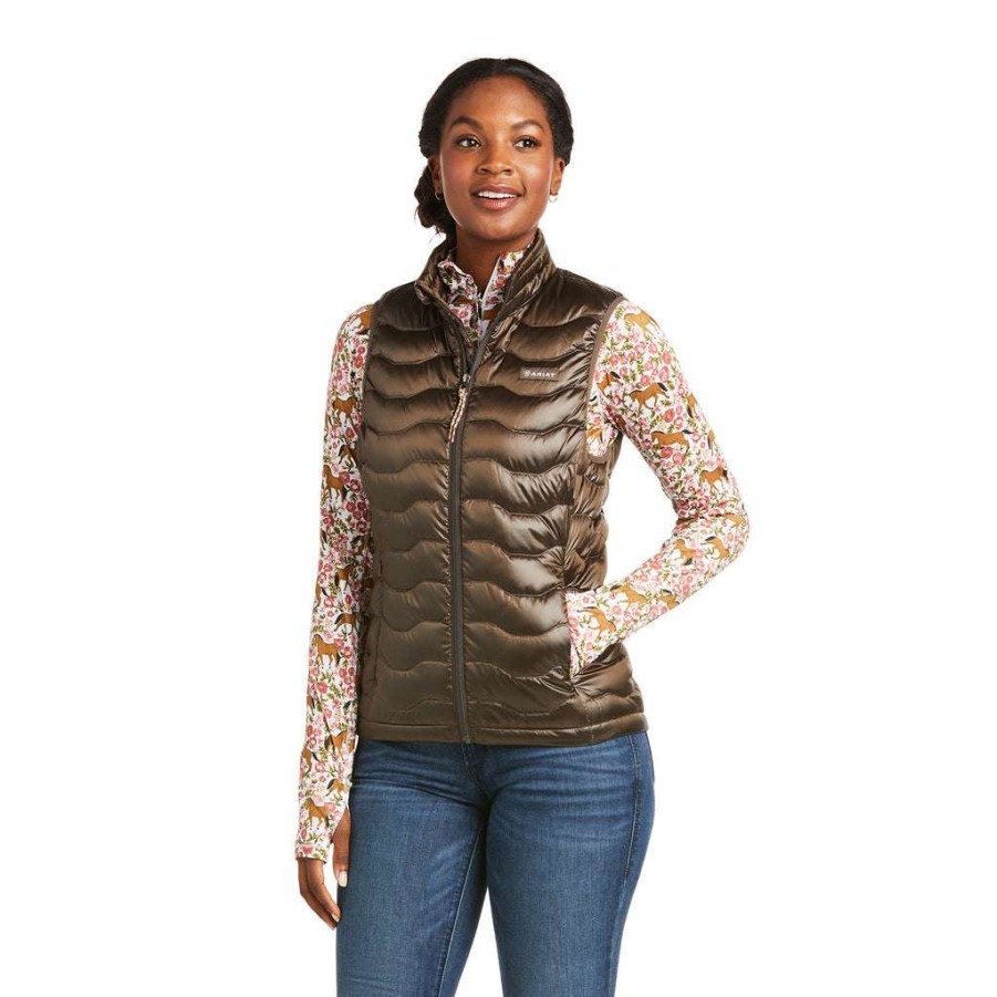 Fashions * | Ariat Ladies Ideal 3.0 Iridescent Banyan Bark Down Vest 10037648 Online