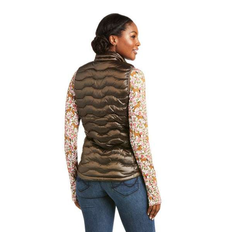 Fashions * | Ariat Ladies Ideal 3.0 Iridescent Banyan Bark Down Vest 10037648 Online