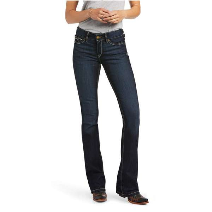 Fashions * | Ariat Ladies Contessa R.E.A.L. Boot Cut Denim Jeans 10040800 Special Offers Blue