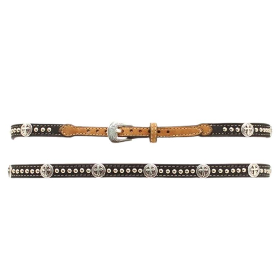 Fashions * | M&F Unisex Western Concho Cross Brown And Black Hatband 02350129 Exclusive