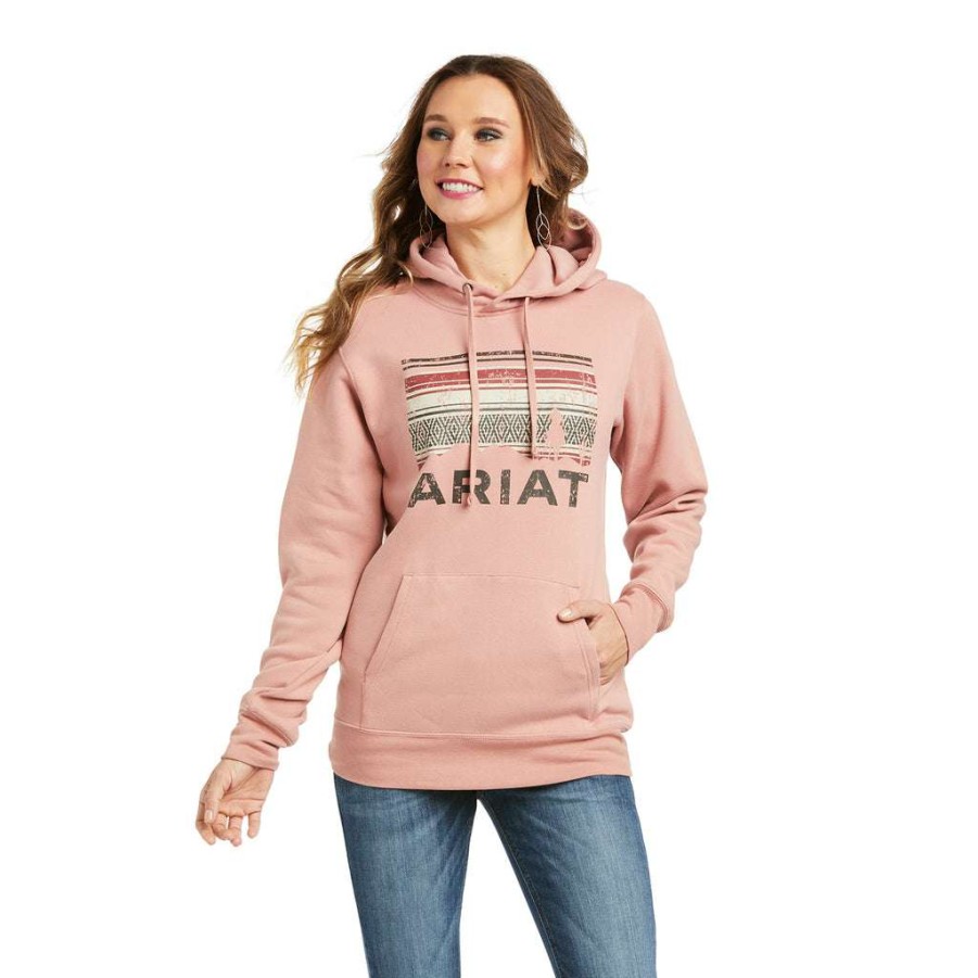 Fashions * | Ariat Women'S R.E.A.L. Ash Rose Graphic Logo Hoodie 10037580 Bestsellers