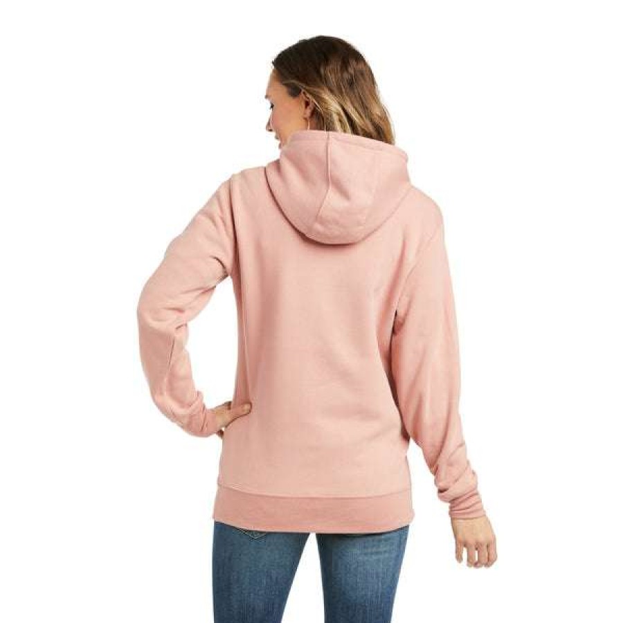 Fashions * | Ariat Women'S R.E.A.L. Ash Rose Graphic Logo Hoodie 10037580 Bestsellers