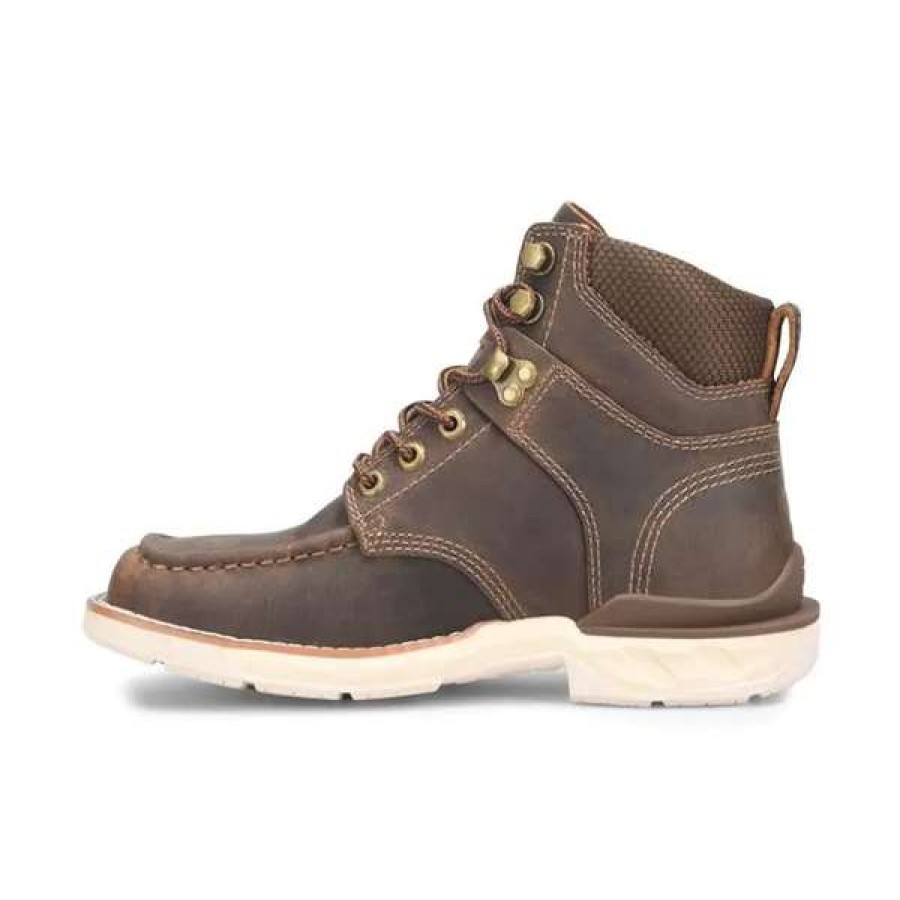 Booties * | Double H Ladies Spirit Waterproof Wide Square Toe Lacer Boots Dh5386 Flash Sale Brown