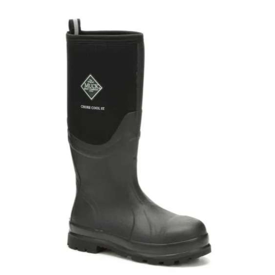 Booties * | Muck Men'S Chore Cool Black Steel Toe Waterproof Boots Csct-000 Exclusive